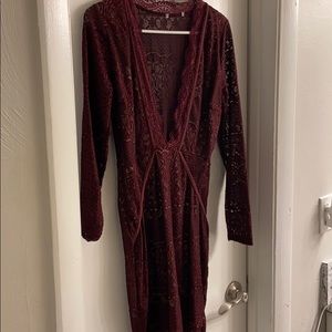 lowcut lace mini dress